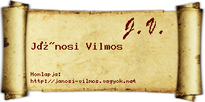 Jánosi Vilmos névjegykártya