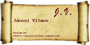 Jánosi Vilmos névjegykártya